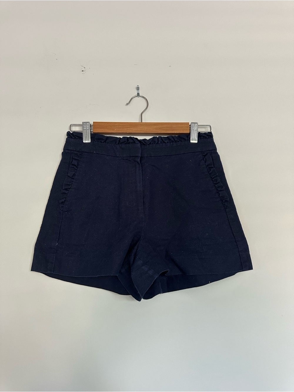 J. Crew Navy High-Waist Ruffle-Trim Shorts